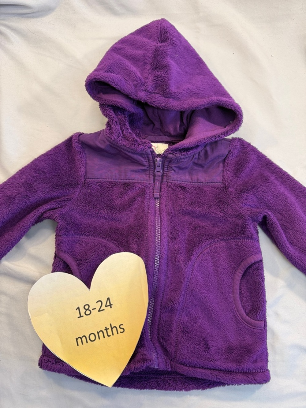 Place - Cozy Purple Fleece Full zip hooded Jacket